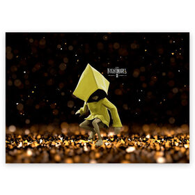 Поздравительная открытка с принтом Little Nightmares 2 в Ухте, 100% бумага | плотность бумаги 280 г/м2, матовая, на обратной стороне линовка и место для марки
 | Тематика изображения на принте: little nightmares | игра | страшилка | страшная игра | ужас | хоррор