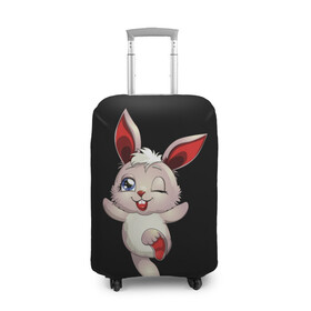 Чехол для чемодана 3D с принтом КРОЛИК в Ухте, 86% полиэфир, 14% спандекс | двустороннее нанесение принта, прорези для ручек и колес | animal | baby rabbits | beast | bunny | cat | cute | fluffy | hare | hunter | lion | lion cub | lion king | mane | pink | predator | rabbit | red | tail | yellow | зайк | зайка | зайчик | заяц | кролик | кроль | крольчата | розовый