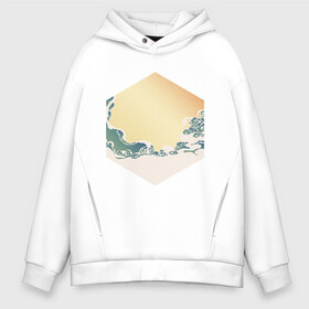 Мужское худи Oversize хлопок с принтом Минималистичный арт природа в Ухте, френч-терри — 70% хлопок, 30% полиэстер. Мягкий теплый начес внутри —100% хлопок | боковые карманы, эластичные манжеты и нижняя кромка, капюшон на магнитной кнопке | абстракция | азиатский | арт | минимализм | пейзаж | природа | рисунок | хипстер | японский