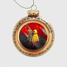 Стеклянный ёлочный шар с принтом Little Nightmares 2 в Ухте, Стекло | Диаметр: 80 мм | little nightmares | игра | страшилка | страшная игра | ужас | хоррор