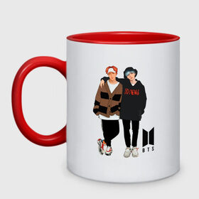 Кружка двухцветная с принтом BTS в Ухте, керамика | объем — 330 мл, диаметр — 80 мм. Цветная ручка и кайма сверху, в некоторых цветах — вся внутренняя часть | bts | k pop | kpop | rm | аниме | бтс | ви | джей хоуп | джонгук | кпоп | сюга | чимин | чин | япония