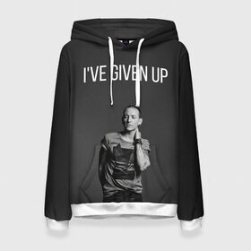 Женская толстовка 3D с принтом Given Up в Ухте, 100% полиэстер  | двухслойный капюшон со шнурком для регулировки, мягкие манжеты на рукавах и по низу толстовки, спереди карман-кенгуру с мягким внутренним слоем. | bennington | chester | linkin park | rock | беннингтон | линкин парк | рок | честер
