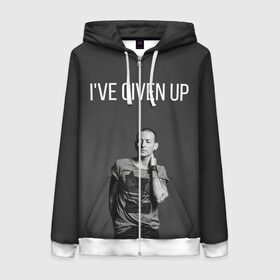Женская толстовка 3D на молнии с принтом Given Up в Ухте, 100% полиэстер | длина до линии бедра, манжеты и пояс оформлены мягкой тканевой резинкой, двухслойный капюшон со шнурком для регулировки, спереди молния, по бокам два кармана | bennington | chester | linkin park | rock | беннингтон | линкин парк | рок | честер