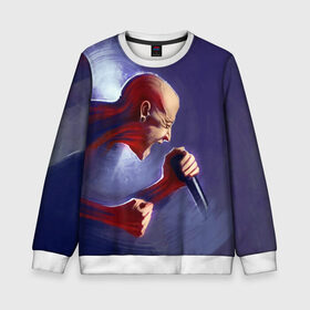 Детский свитшот 3D с принтом LP в Ухте, 100% полиэстер | свободная посадка, прямой крой, мягкая тканевая резинка на рукавах и понизу свитшота | bennington | chester | linkin park | rock | беннингтон | линкин парк | рок | честер