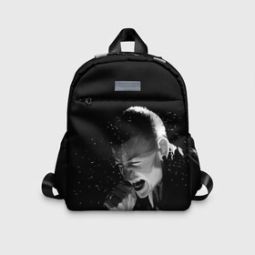 Детский рюкзак 3D с принтом LINKIN PARK в Ухте, 100% полиэстер | лямки с регулируемой длиной, сверху петелька, чтобы рюкзак можно было повесить на вешалку. Основное отделение закрывается на молнию, как и внешний карман. Внутри дополнительный карман. По бокам два дополнительных кармашка | bennington | chester | linkin park | rock | беннингтон | линкин парк | рок | честер