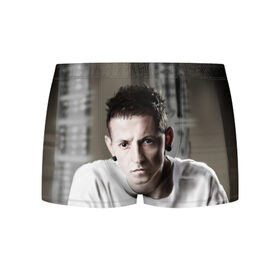 Мужские трусы 3D с принтом Честер в Ухте, 50% хлопок, 50% полиэстер | классическая посадка, на поясе мягкая тканевая резинка | Тематика изображения на принте: bennington | chester | linkin park | rock | беннингтон | линкин парк | рок | честер