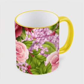 Кружка с принтом ЦВЕТЫ / FLOWERS / 8 МАРТА в Ухте, керамика | ёмкость 330 мл | chery | flowers | japan | roses | sakura | вишня | растения | розы | ромашка | сакура | тюльпаны | цветы | цветы сакуры | япония