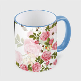 Кружка с принтом ЦВЕТЫ / FLOWERS / 8 МАРТА в Ухте, керамика | ёмкость 330 мл | chery | flowers | japan | roses | sakura | вишня | растения | розы | ромашка | сакура | тюльпаны | цветы | цветы сакуры | япония