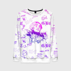 Женский свитшот 3D с принтом LIL PEEP в Ухте, 100% полиэстер с мягким внутренним слоем | круглый вырез горловины, мягкая резинка на манжетах и поясе, свободная посадка по фигуре | lil peep | lil prince | pink | зарубежная музыка | лил пип | маленький принц