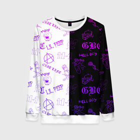 Женский свитшот 3D с принтом LIL PEEP в Ухте, 100% полиэстер с мягким внутренним слоем | круглый вырез горловины, мягкая резинка на манжетах и поясе, свободная посадка по фигуре | lil peep | lil prince | pink | зарубежная музыка | лил пип | маленький принц