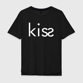 Мужская футболка хлопок Oversize с принтом KISS | ПОЦЕЛУЙ в Ухте, 100% хлопок | свободный крой, круглый ворот, “спинка” длиннее передней части | Тематика изображения на принте: creative | kiss | love | lovers | me | minimalism | креатив | креативная | любовь | минимал | минимализм | надпись | поцелуи | текст | целовать