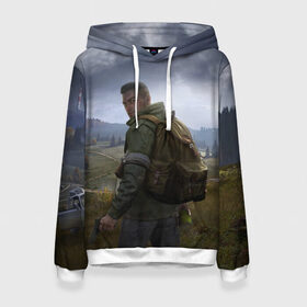 Женская толстовка 3D с принтом DAYZ POSTER | ДЕЙЗИ ПОСТЕР (Z) в Ухте, 100% полиэстер  | двухслойный капюшон со шнурком для регулировки, мягкие манжеты на рукавах и по низу толстовки, спереди карман-кенгуру с мягким внутренним слоем. | apocalypse | arma 2 | dayz | game | survival horror | zombie | апокалипсис | арма | арма 2 | дейзи | зомби | зомби апокалипсисом | игра | мертвецы | симулятор выживания | ходячик мертвецы