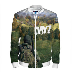 Мужской бомбер 3D с принтом DayZ в Ухте, 100% полиэстер | застегивается на молнию, по бокам два кармана без застежек, по низу бомбера и на воротнике - эластичная резинка | dayz | game | survival | выживание | игра