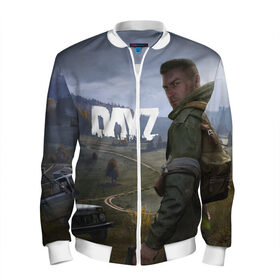 Мужской бомбер 3D с принтом DayZ в Ухте, 100% полиэстер | застегивается на молнию, по бокам два кармана без застежек, по низу бомбера и на воротнике - эластичная резинка | dayz | game | survival | выживание | игра