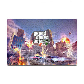 Пазл магнитный 126 элементов с принтом ЭКШЕН Grand Theft Auto V в Ухте, полимерный материал с магнитным слоем | 126 деталей, размер изделия —  180*270 мм | Тематика изображения на принте: 4 | 5 | five | games | grand theft auto | gta | gta v | los santos | online | rockstar | san andreas | великое авто воровство | гта | гташка | игры | логотип | лос сантос | майкл | мафия | ограбление | онлайн | пеф | рокстар | самп | сан андреас 