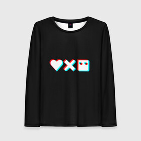 Женский лонгслив 3D Любовь, смерть и роботы: в Ухте, 100% полиэстер | длинные рукава, круглый вырез горловины, полуприлегающий силуэт | 3d | 3д | love death and robots | иконка | кибер | логотип | любовь | мультик | нетфликс | подарок | робот | сериал | символ | черный