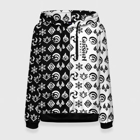 Женская толстовка 3D с принтом Genshin Impact в Ухте, 100% полиэстер  | двухслойный капюшон со шнурком для регулировки, мягкие манжеты на рукавах и по низу толстовки, спереди карман-кенгуру с мягким внутренним слоем. | anime | game | zelda | аниме | геншин | дилюк | игра | импакт | итэр | люмин | молитва | паймон | тейват