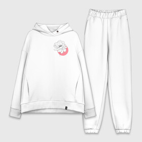 Женский костюм хлопок Oversize с принтом Flower line в Ухте,  |  | 8 марта | girl | woman | бабушка | весна | девушкам | девушке | девушки | женский | листья | мама | март | пионы | подарок | тренд | цветочки | цветы