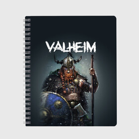 Тетрадь с принтом Valheim в Ухте, 100% бумага | 48 листов, плотность листов — 60 г/м2, плотность картонной обложки — 250 г/м2. Листы скреплены сбоку удобной пружинной спиралью. Уголки страниц и обложки скругленные. Цвет линий — светло-серый
 | drakkar | valhalla | valheim | viking | vikings | валхэйм | вальгала | вальхала | вальхейм | викинг | викинги | драккар