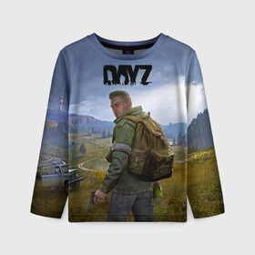 Детский лонгслив 3D с принтом DayZ | ДэйЗи в Ухте, 100% полиэстер | длинные рукава, круглый вырез горловины, полуприлегающий силуэт
 | day z | dayz | zombie | дэй зи | дэй зэд | дэйзи | зомби
