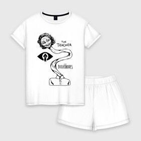 Женская пижама с шортиками хлопок LITTLE NIGHTMARES УЧИТЕЛЬНИЦА: в Ухте, 100% хлопок | футболка прямого кроя, шорты свободные с широкой мягкой резинкой | little nightmares | little nightmares 2 | игра nightmares | монстры. | ужасы | учительница | хоррор