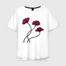 Мужская футболка хлопок Oversize с принтом КРАСНЫЙ ЦВЕТОК RED FLOWER в Ухте, 100% хлопок | свободный крой, круглый ворот, “спинка” длиннее передней части | Тематика изображения на принте: 8 | day | flowers | girl | girlfriend | girls | granny | love | lovers | march | mommy | moms | roses | women | womens | бабуля | бабушка | девушка | девушки | день | жена | женский | женщина | любовь | мама | мамуля | марта | розы | сестра | си