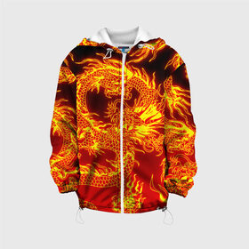 Детская куртка 3D с принтом ДРАКОН в Ухте, 100% полиэстер | застежка — молния, подол и капюшон оформлены резинкой с фиксаторами, по бокам — два кармана без застежек, один потайной карман на груди, плотность верхнего слоя — 90 г/м2; плотность флисового подклада — 260 г/м2 | Тематика изображения на принте: china | dragon | fire | абстракция | дракон | китай | мифические существа | огонь | узор.