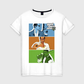 Женская футболка хлопок МАЙКЛ ТРЕВОР ФРАНКЛИН ГТА5: в Ухте, 100% хлопок | прямой крой, круглый вырез горловины, длина до линии бедер, слегка спущенное плечо | 4 | 5 | five | games | grand theft auto | gta | gta v | los santos | online | rockstar | san andreas | великое авто воровство | гта | гташка | игры | логотип | лос сантос | майкл | мафия | ограбление | онлайн | пеф | рокстар | самп | сан андреас