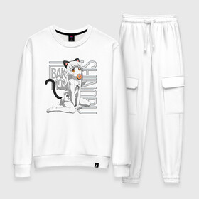 Женский костюм хлопок с принтом Bakemonogatari в Ухте, 100% хлопок | на свитшоте круглая горловина, мягкая резинка по низу. Брюки заужены к низу, на них два вида карманов: два 