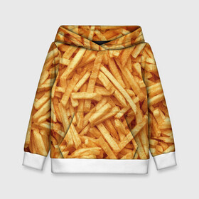 Детская толстовка 3D с принтом Картошечка ФРИ в Ухте, 100% полиэстер | двухслойный капюшон со шнурком для регулировки, мягкие манжеты на рукавах и по низу толстовки, спереди карман-кенгуру с мягким внутренним слоем | картофан | картошечка | картошка | макдак | макдональдс | макро | текстуры | фри