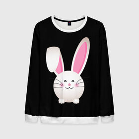 Мужской свитшот 3D с принтом УШАСТИК в Ухте, 100% полиэстер с мягким внутренним слоем | круглый вырез горловины, мягкая резинка на манжетах и поясе, свободная посадка по фигуре | bunny | cartoon | hare | rabbit | зайка | заяц | кролик | мультик | уши