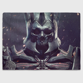 Плед 3D с принтом Ведьмак 3 в Ухте, 100% полиэстер | закругленные углы, все края обработаны. Ткань не мнется и не растягивается | witcher | ведьмак три | злодей | суперзлодей | череп