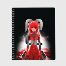 Тетрадь с принтом Asuka Langley в Ухте, 100% бумага | 48 листов, плотность листов — 60 г/м2, плотность картонной обложки — 250 г/м2. Листы скреплены сбоку удобной пружинной спиралью. Уголки страниц и обложки скругленные. Цвет линий — светло-серый
 | Тематика изображения на принте: eva | eva 00 | eva 01 | eva 02 | rei | rei ayanami | shinji ikari | аска | ева | ева 02 | евангелион