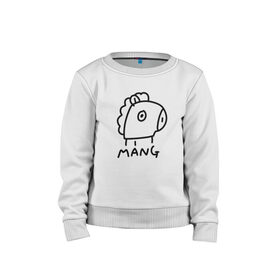 Детский свитшот хлопок с принтом BTS BT21 MANG в Ухте, 100% хлопок | круглый вырез горловины, эластичные манжеты, пояс и воротник | Тематика изображения на принте: army | bangtan boys | bt21 | bts | bts stickers | chimmy | cooky | k pop | koya | mang | monster | rap monster | rapmon | rj | rm | shooky | tata | van | бтс | ви | джей хоуп | джонгук | кейпоп | реп монстр | стикеры bts | сюга | чимин | чин