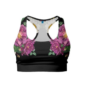 Женский спортивный топ 3D с принтом Цветы в Ухте, 82% полиэстер, 18% спандекс Ткань безопасна для здоровья, позволяет коже дышать, не мнется и не растягивается |  | альстремерии | красота | листья | минимализм | природа | растения | цветы