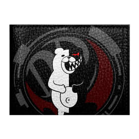 Обложка для студенческого билета MONOKUMA | МОНОКУМА | DANGANRO: в Ухте, натуральная кожа | Размер: 11*8 см; Печать на всей внешней стороне | anime | bear | black  white | danganronpa | kurokuma | monodam | monokuma | monomi | monotaro | rabbit | school | shirokuma | аниме | главарь | мoноми | монокума | черно белый | школа