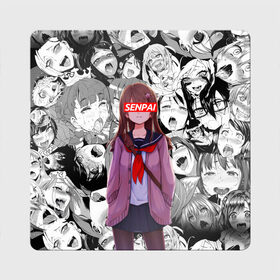 Магнит виниловый Квадрат с принтом SENPAI | СЕНПАЙ в Ухте, полимерный материал с магнитным слоем | размер 9*9 см, закругленные углы | ahegao | kawai | kowai | oppai | otaku | senpai | sugoi | waifu | yandere | ахегао | ковай | отаку | семпай | сенпай | сэмпай | яндере