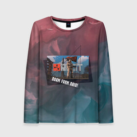 Женский лонгслив 3D с принтом RUST | ROAM FARM RAID | РАСТ в Ухте, 100% полиэстер | длинные рукава, круглый вырез горловины, полуприлегающий силуэт | farm | mp5 | raid | roam | rust | steam | игра | космо | космодром | космонавт | космонафт | мп5 | оружие | ракета | раст | рейд | рейдер | роум | роумер | стим | фарм | фармила | флаг