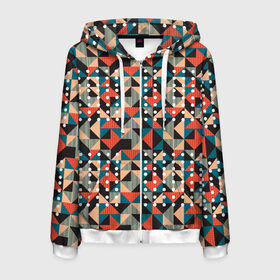 Мужская толстовка 3D на молнии с принтом Арт геометрия в Ухте, 100% полиэстер | длина до линии бедра, манжеты и пояс оформлены мягкой тканевой резинкой, двухслойный капюшон со шнурком для регулировки, спереди молния, по бокам два кармана | абстракция | арт | геометрия | рисунок | текстура | узор | хипстер
