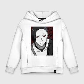 Детское худи Oversize хлопок с принтом Uta в Ухте, френч-терри — 70% хлопок, 30% полиэстер. Мягкий теплый начес внутри —100% хлопок | боковые карманы, эластичные манжеты и нижняя кромка, капюшон на магнитной кнопке | Тематика изображения на принте: ghoul | ghul | kaneki | ken | tokio | tokyo | uta | амон | антейку | антэйку | аогири | арима | голуби | гули | гуль | гурман | ёма | ёмо | йошимура | канеки | канэки | катаро | кен | кэн | мадо | нишики | сасаки | тока | токийский