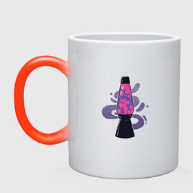 Кружка хамелеон с принтом Lava Lamp Лавовая лампа в Ухте, керамика | меняет цвет при нагревании, емкость 330 мл | art | hippie | hipster | hipster merch | oil | vintage | арт | в стиле ретро | винтаж | винтажная лампа | воск | декоративный светильник | джинн | иллюстрация | лава | лампа | лампа джинна | масло | парафин | ретро