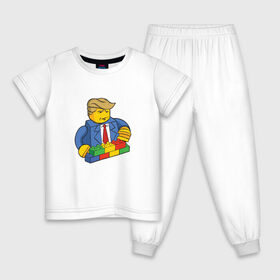 Детская пижама хлопок с принтом Lego Donald Trump - Президент Дональд Трамп конструктор в Ухте, 100% хлопок |  брюки и футболка прямого кроя, без карманов, на брюках мягкая резинка на поясе и по низу штанин
 | Тематика изображения на принте: 45 президент | america | president | united states | usa | америка | байден | выборы | демократия | демократы | дональд трамп | конструктор | лего | миллионер | президент | прикол | республиканец | республиканцы