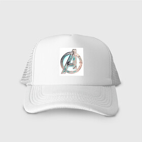 Кепка тракер с сеткой с принтом Мстители в Ухте, трикотажное полотно; задняя часть — сетка | длинный козырек, универсальный размер, пластиковая застежка | мстители