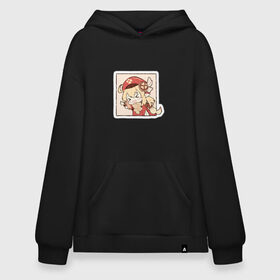 Худи SuperOversize хлопок с принтом Кли в Ухте, 70% хлопок, 30% полиэстер, мягкий начес внутри | карман-кенгуру, эластичная резинка на манжетах и по нижней кромке, двухслойный капюшон
 | klee | арт | кли | милая девочка | милая девушка | рисунок | чиби | чиби персонаж