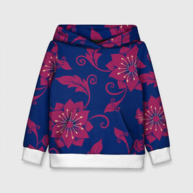 Детская толстовка 3D с принтом Цветы в Ухте, 100% полиэстер | двухслойный капюшон со шнурком для регулировки, мягкие манжеты на рукавах и по низу толстовки, спереди карман-кенгуру с мягким внутренним слоем | листья | минимализм | природа | растение | цветы