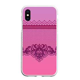 Чехол для iPhone XS Max матовый с принтом Кружева в Ухте, Силикон | Область печати: задняя сторона чехла, без боковых панелей | Тематика изображения на принте: градиент | завитки | кружева | минимализм | пчелиные соты