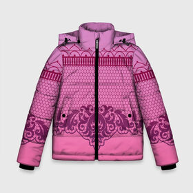 Зимняя куртка для мальчиков 3D с принтом Кружева в Ухте, ткань верха — 100% полиэстер; подклад — 100% полиэстер, утеплитель — 100% полиэстер | длина ниже бедра, удлиненная спинка, воротник стойка и отстегивающийся капюшон. Есть боковые карманы с листочкой на кнопках, утяжки по низу изделия и внутренний карман на молнии. 

Предусмотрены светоотражающий принт на спинке, радужный светоотражающий элемент на пуллере молнии и на резинке для утяжки | Тематика изображения на принте: градиент | завитки | кружева | минимализм | пчелиные соты