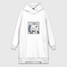 Платье-худи хлопок с принтом Паймон в Ухте,  |  | арт | звёздочки | звёзды | милая девочка | милая девушка | паймон | рисунок | чиби | чиби персонаж | шарф