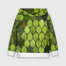 Детская толстовка 3D с принтом ЛЕСНАЯ БРОНЯ в Ухте, 100% полиэстер | двухслойный капюшон со шнурком для регулировки, мягкие манжеты на рукавах и по низу толстовки, спереди карман-кенгуру с мягким внутренним слоем | желет | лес | лесная броня | листочки | листья | паттерн | текстура