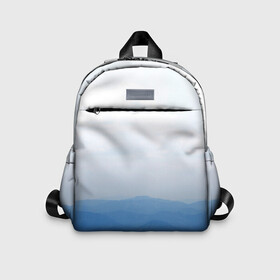 Детский рюкзак 3D с принтом Vertex в Ухте, 100% полиэстер | лямки с регулируемой длиной, сверху петелька, чтобы рюкзак можно было повесить на вешалку. Основное отделение закрывается на молнию, как и внешний карман. Внутри дополнительный карман. По бокам два дополнительных кармашка | Тематика изображения на принте: vertex | белое | голубое | горы | небо